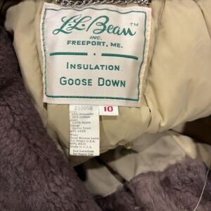 L.L. Bean Vintage Goose Down Trench Coat Mouton Fur Collar